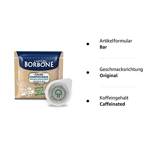 Papier Waffeln 44 mm Kaffee Borbone Mischung blau Stücke 50 100 200 300 400 500