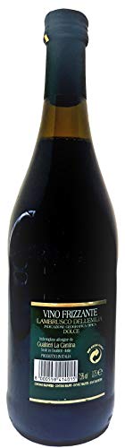 Lambrusco rosso dolce Gualtieri Dell`Emilia IGT (6 X 0,75 L) - Vino Frizzante - Roter Süßer Perlwein 7,5% Vol. aus Italien