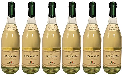 Frizzantino bianco dolce Gualtieri Dell`Emilia IGT (6 x 0,75 L) - Vino Frizzante - Weißer Süßer Perlwein 7,5% Vol. aus Italien