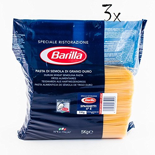 Pack 3x Pasta Barilla Spaghetti Ristorante Nr. 5 Italienisch Nudeln 5Kg