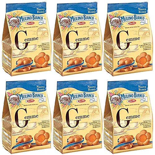 6x Mulino Bianco Gemme Kekse biskuits cookies kuchen mit Aprikosenmarmelade 200